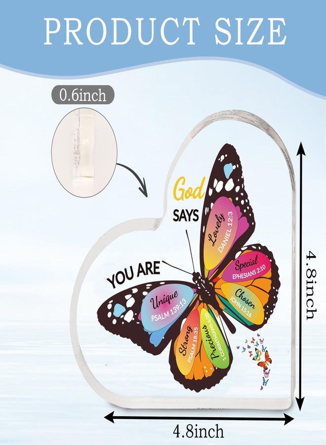 Chambom Christian Gifts for Women - Butterfly Inspirational Gifts Religious Gifts Acrylic Spiritual Gifts for Women Men Friends Mom Sister Christmas Gifts Faith Gifts Birthday Gifts Christian Home Decoration - Image 2
